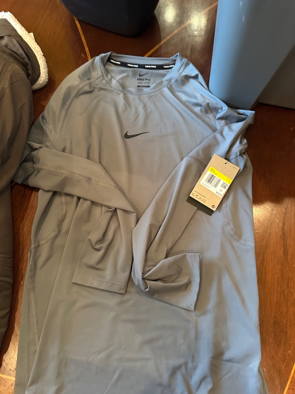 Nike Pro Gray Long Sleeve Dri-FIT Top